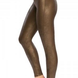 Spanx-Faux Leather Leggings-Bronze Metal